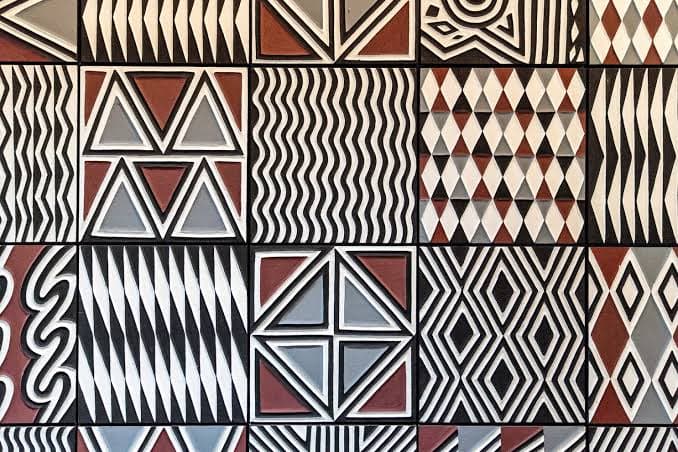 Imigongo Geometric Panel — Spiral Pattern